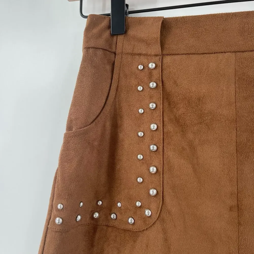 BB DAKOTA Skirt Size 0 Faux Suede Steve Madden Country Western Cowgirl Cowboy